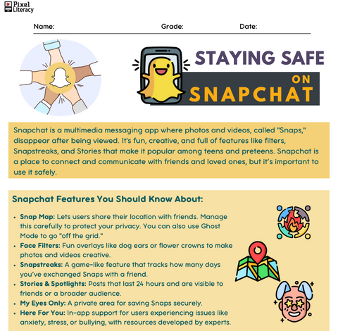 Snapchat Safety Worksheet