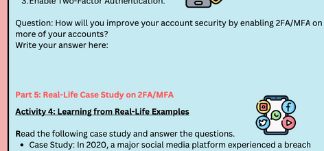 Online safety: Two-Factor and Multi-Factor Authentication - with Answer Key